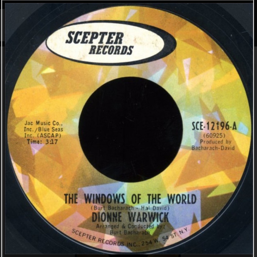 1967 RARE Dionne Warwick – The Windows Of The World / Walk Little Dolly 7” Vinyl